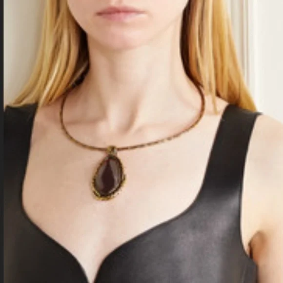 ネックレス・チョーカー alexander mcqueen NECKLACE (836692J16PA 1906) Alexander McQueen Eyelet Chain Choker Necklace | Silver